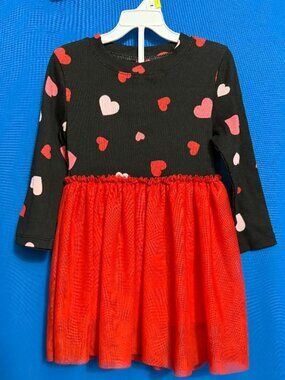 NEW / NWT SIZE 3T ~ LILY & DAN ~ PINK & RED HEARTS DRESS ~ CHILDREN'S SIZE 3T